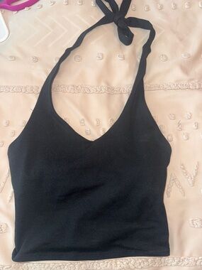 Hollister Black Halter Crop Tank